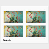 猫および蝶、Suzuki Harunobu 長方形シール (シート)