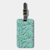 猫および足パターン ラゲッジタグ (正面縦)