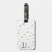 猫および足パターン ラゲッジタグ (裏面縦)