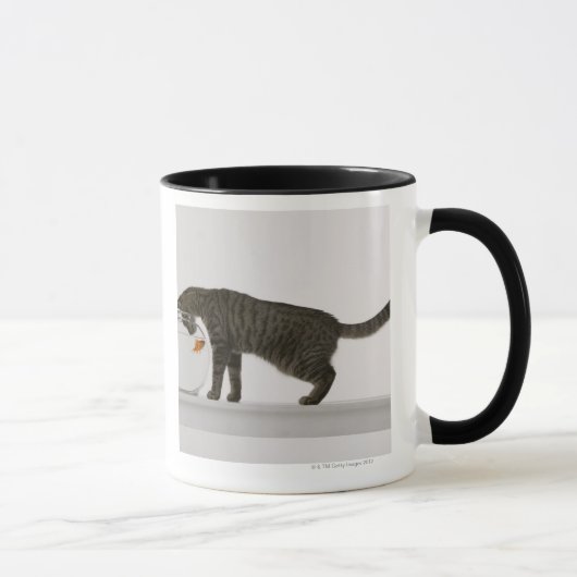 猫および金魚 マグカップ (右)