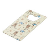 猫および魚パターン クレジットカード栓抜き (正面アングル)