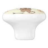 猫および魚パターン セラミックノブ (側面)