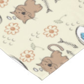 猫および魚パターン テーブルクロス (アングル)