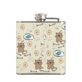 猫および魚パターン フラスク (裏面)