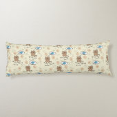 猫および魚パターン ボディピロー (裏面)