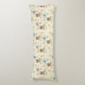 猫および魚パターン ボディピロー (正面縦)