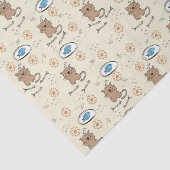 猫および魚パターン 薄葉紙 (詳細)