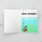 猫および魚ボールのバースデー・カード カード (内部)