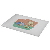 猫および魚ボールのclipart カッティングボード (角)