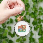 猫および魚ボールのclipart キーホルダー (手)