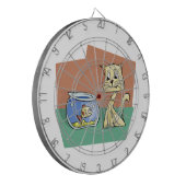 猫および魚ボールのclipart ダーツボード (正面左)