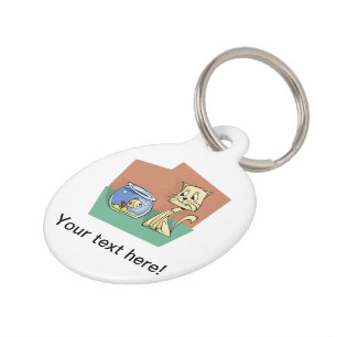 猫および魚ボールのclipart ペット　ネームタグ