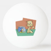 猫および魚ボールのclipart 卓球ボール (正面)