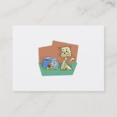 猫および魚ボールのclipart 名刺 (裏面)