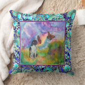 猫および（昆虫）オオカバマダラ、モナーク(飛んだトリム)の装飾用クッション クッション (ブランケット)