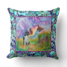 猫および（昆虫）オオカバマダラ、モナーク(飛んだトリム)の装飾用クッション