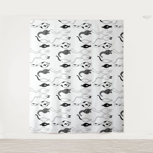 猫お尻パターン タペストリー (正面)