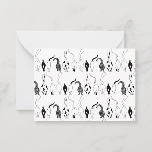 猫お尻パターン ノートカード (正面)