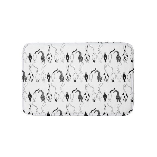 猫お尻パターン バスマット (正面)