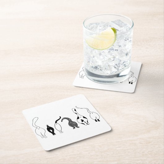 猫お尻 スクエアペーパーコースター (インサイチュ)