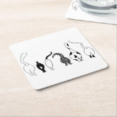 猫お尻 スクエアペーパーコースター (アングル)