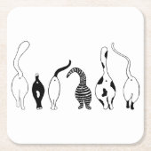 猫お尻 スクエアペーパーコースター (正面)