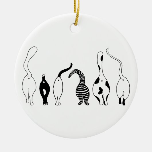 猫お尻 セラミックオーナメント (正面)