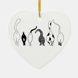 猫お尻 セラミックオーナメント