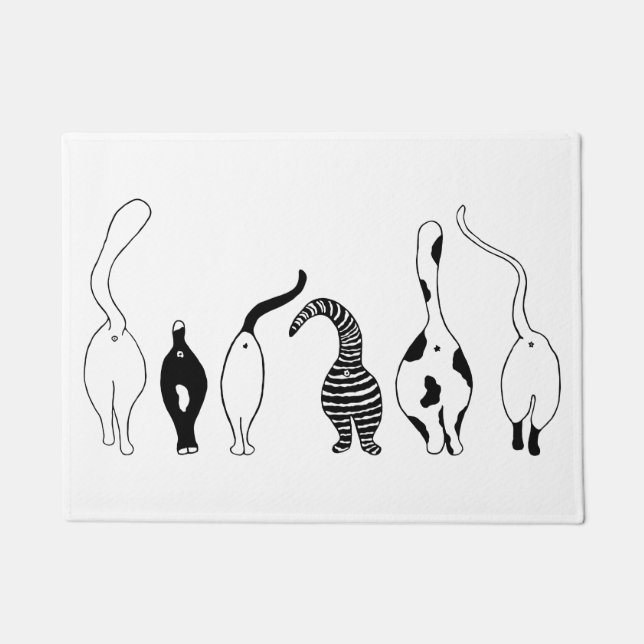 猫お尻 ドアマット (正面)