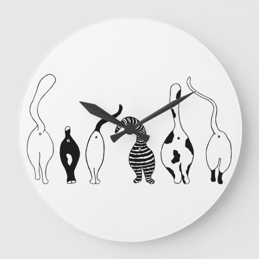 猫お尻 ラージ壁時計 (正面)