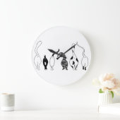 猫お尻 ラージ壁時計 (ホーム)