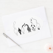 猫お尻 楕円形シール (封筒)