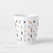 猫お尻、熱狂する猫レディ、猫お尻、おもしろい猫 カフェラテマグ (正面)