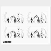 猫お尻 長方形シール (シート)