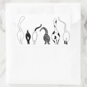 猫お尻 長方形シール (バッグ)