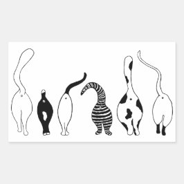 猫お尻 長方形シール