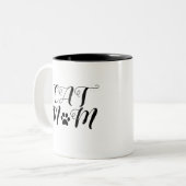 "猫お母さん"のコーヒー・マグ ツートーンマグカップ (正面左)