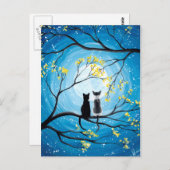 猫お洒落がいる月 ポストカード (正面/裏面)