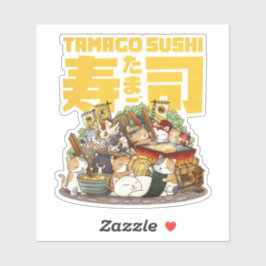 猫お洒落たまご寿司ワークショップ シール