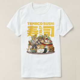 猫お洒落たまご寿司ワークショップ Tシャツ