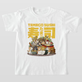 猫お洒落たまご寿司ワークショップ Tシャツ