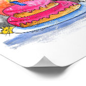 猫お洒落とお誕生日ケーキ ポスター (角)