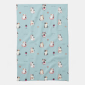 猫お洒落とワインのキッチンタオル キッチンタオル (縦)