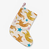 猫お洒落と星：子供のファッションパターン スモールクリスマスストッキング (正面 (吊り時))