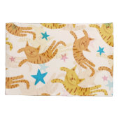 猫お洒落と星：子供のファッションパターン 枕カバー (裏面)