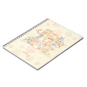 猫お洒落のベージュ ノートブック (左側)