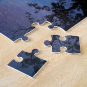 猫お洒落の木と月 ジグソーパズル (側面)