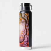 猫お洒落の木に浮かぶ絵画満月 ウォーターボトル (背面)