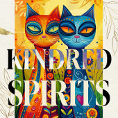 猫お洒落の調和カラフルフォーク ポスター