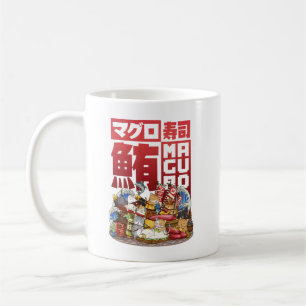 猫お洒落まぐろ寿司ワークショップ コーヒーマグカップ